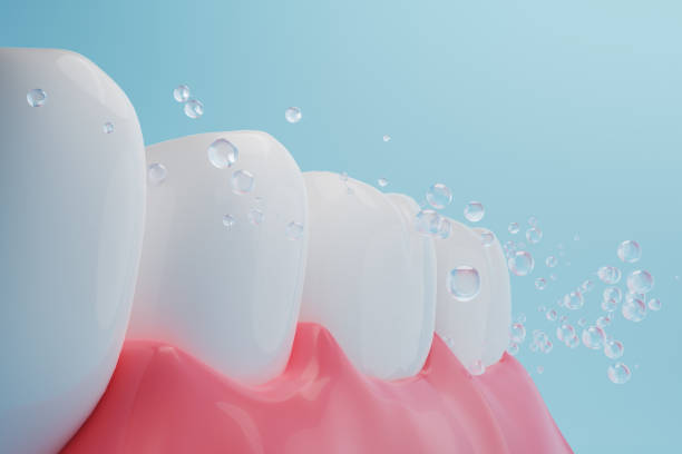 歯を洗浄するイラスト画像
